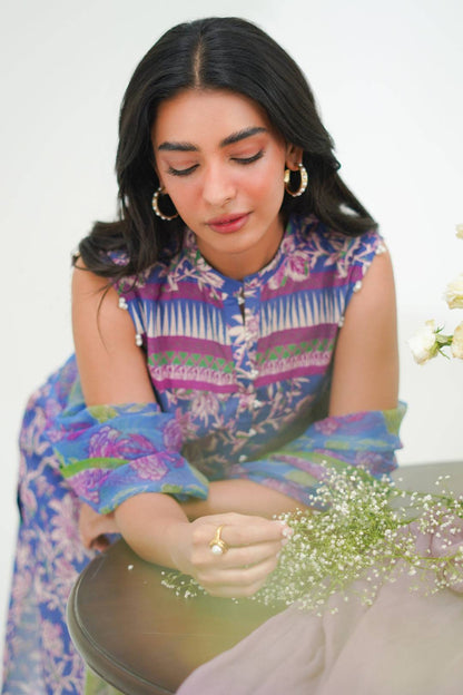 Zellbury | Unstitched 3 Piece Lawn | Shirt Shalwar Dupatta - 1501 by Maria Faisal - Registered Vendor of : Zellbury Women - type : Essential Unstitched - 100% original wedding dresses