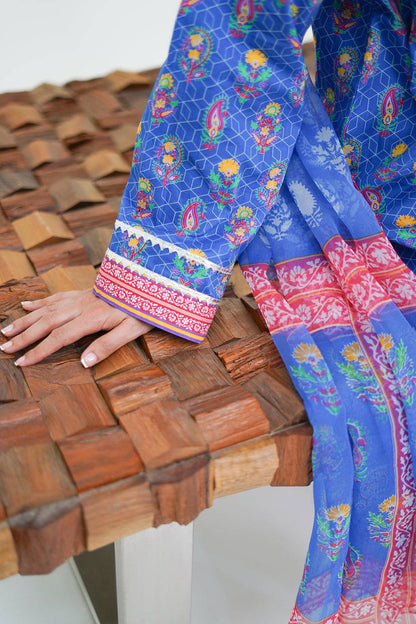 Zellbury | Unstitched 3 Piece Lawn | Shirt Shalwar Dupatta - 1505 by Maria Faisal - Registered Vendor of : Zellbury Women - type : Essential Unstitched - 100% original wedding dresses