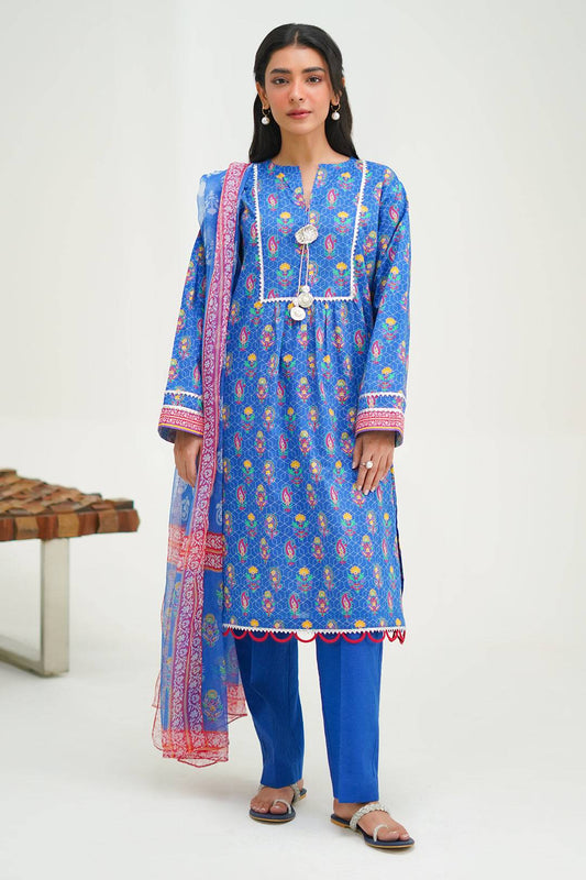Zellbury | Unstitched 3 Piece Lawn | Shirt Shalwar Dupatta - 1505 by Maria Faisal - Registered Vendor of : Zellbury Women - type : Essential Unstitched - 100% original wedding dresses