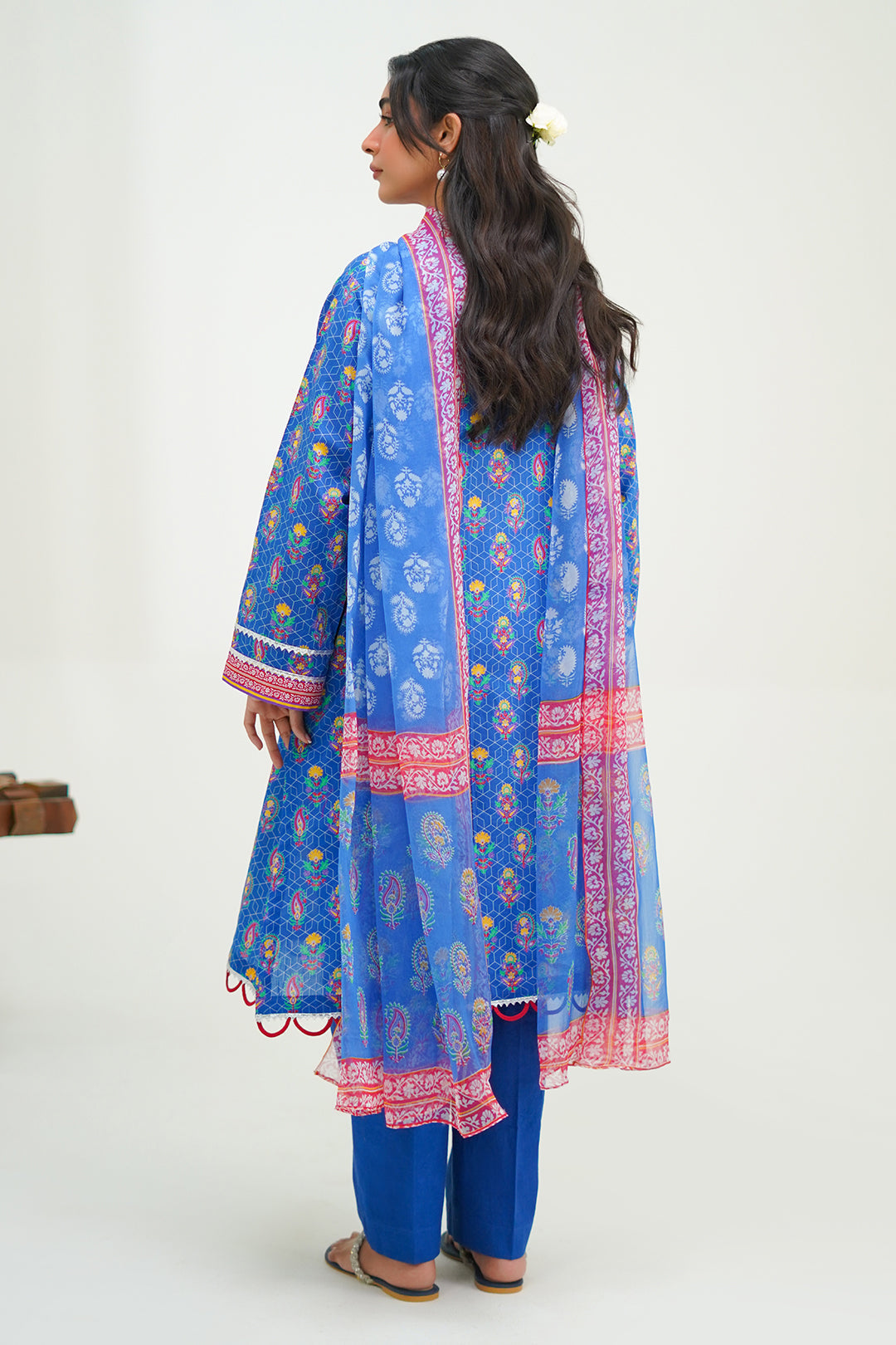 Zellbury | Unstitched 3 Piece Lawn | Shirt Shalwar Dupatta - 1505 - Designer Dress with Intricate embroidery and embellishments. Shop elegent wedding dress at Maria Faisal.
