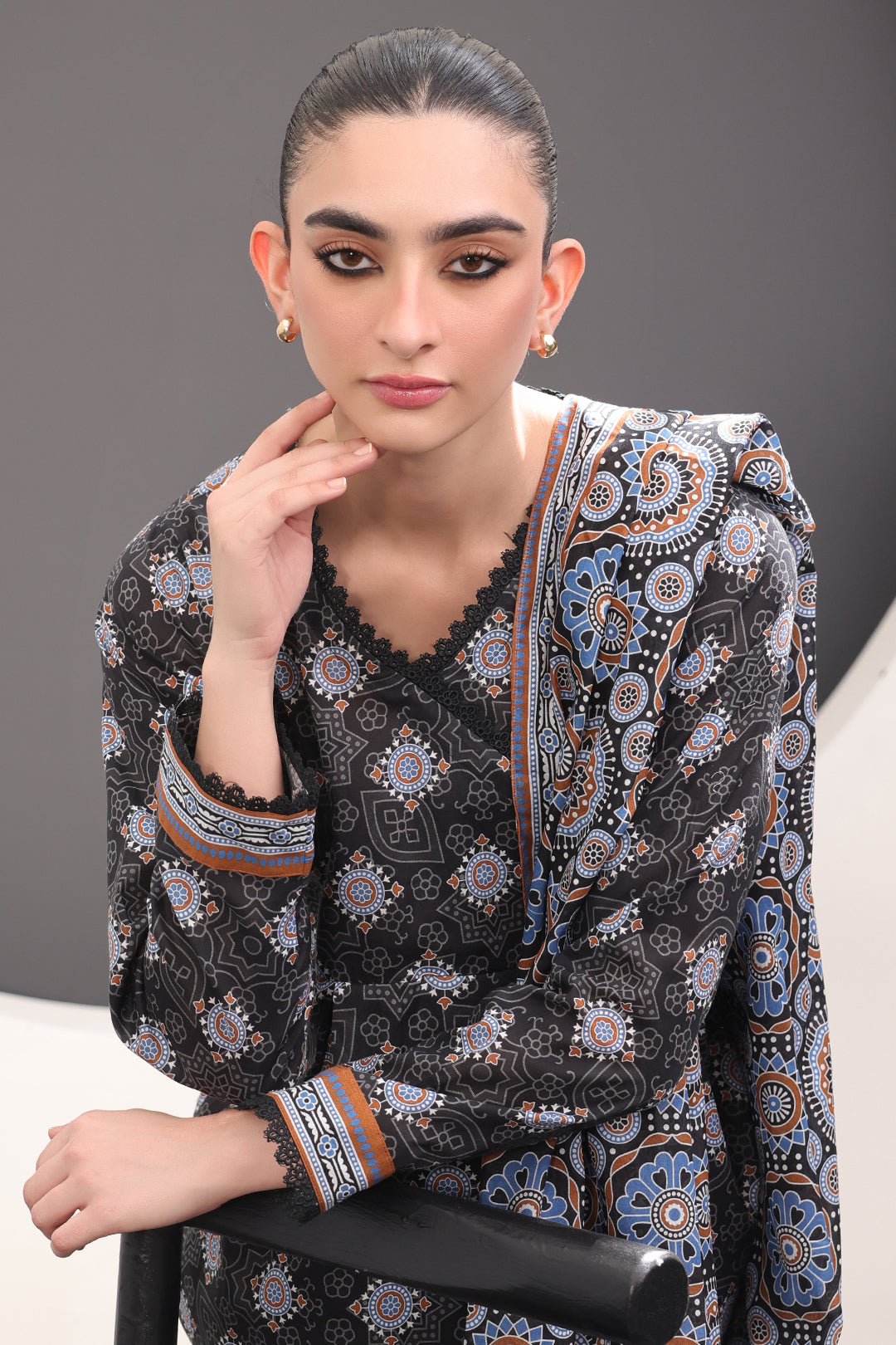 Zellbury | Unstitched 3 Piece Lawn | Shirt Shalwar Dupatta - 1508 - Designer Dress with Intricate embroidery and embellishments. Shop elegent wedding dress at Maria Faisal.