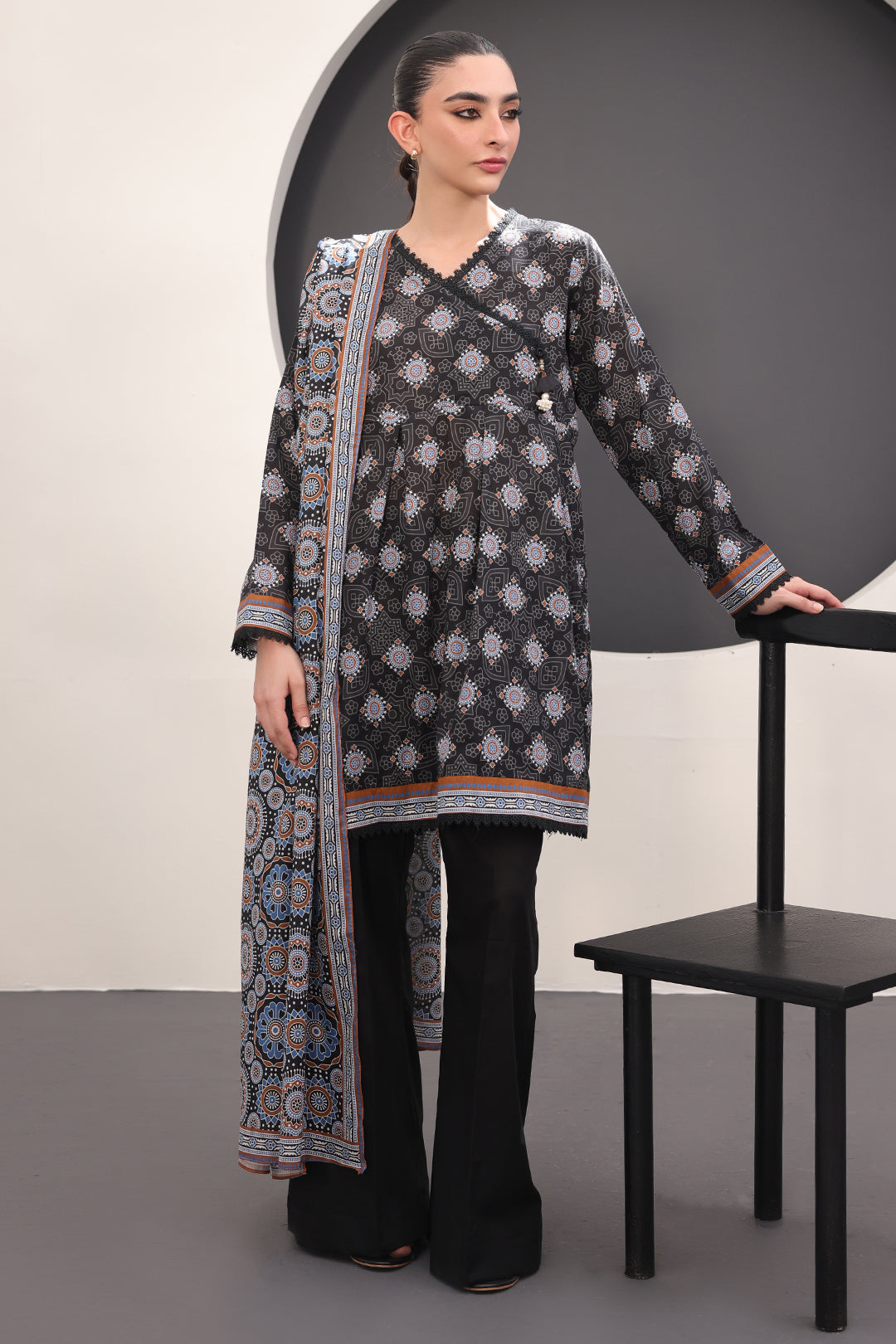 Zellbury | Unstitched 3 Piece Lawn | Shirt Shalwar Dupatta - 1508 - Designer Dress with Intricate embroidery and embellishments. Shop elegent wedding dress at Maria Faisal.