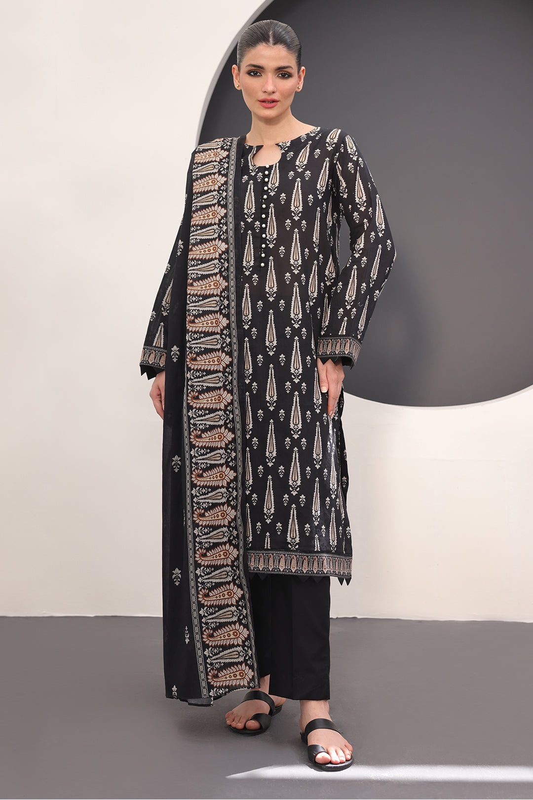 Zellbury | Unstitched 3 Piece Lawn | Shirt Shalwar Dupatta - 1517 - Designer Dress with Intricate embroidery and embellishments. Shop elegent wedding dress at Maria Faisal.