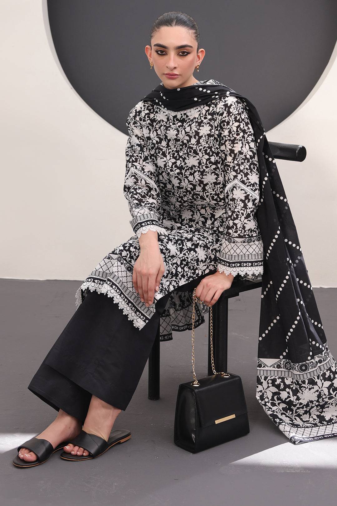 Zellbury | Unstitched 3 Piece Lawn | Shirt Shalwar Dupatta - 1526 by Maria Faisal - Registered Vendor of : Zellbury Women - type : Essential Unstitched - 100% original wedding dresses