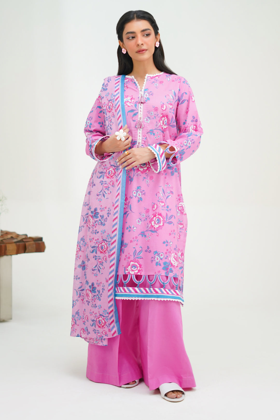 Zellbury | Unstitched 3 Piece Lawn | Shirt Shalwar Dupatta - 1569 - Designer Dress with Intricate embroidery and embellishments. Shop elegent wedding dress at Maria Faisal.