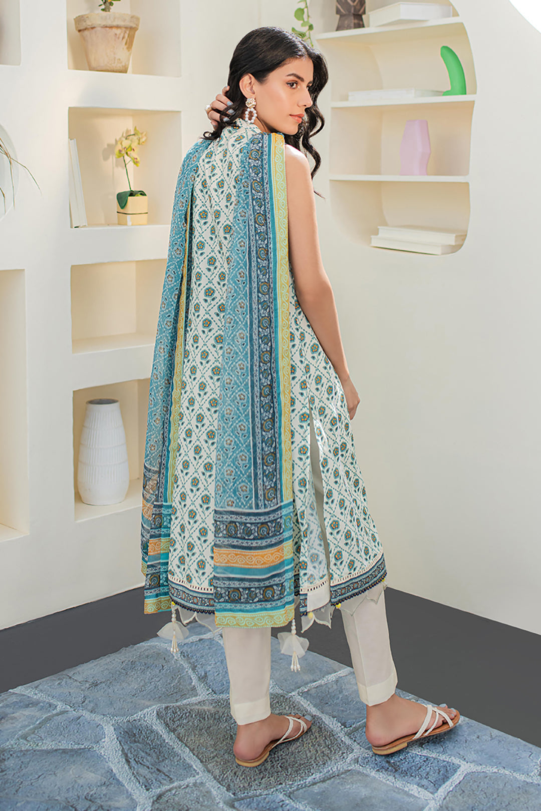 Zellbury | Unstitched 3 Piece Lawn | Shirt Shalwar Dupatta - 1663 - Designer Dress with Intricate embroidery and embellishments. Shop elegent wedding dress at Maria Faisal.