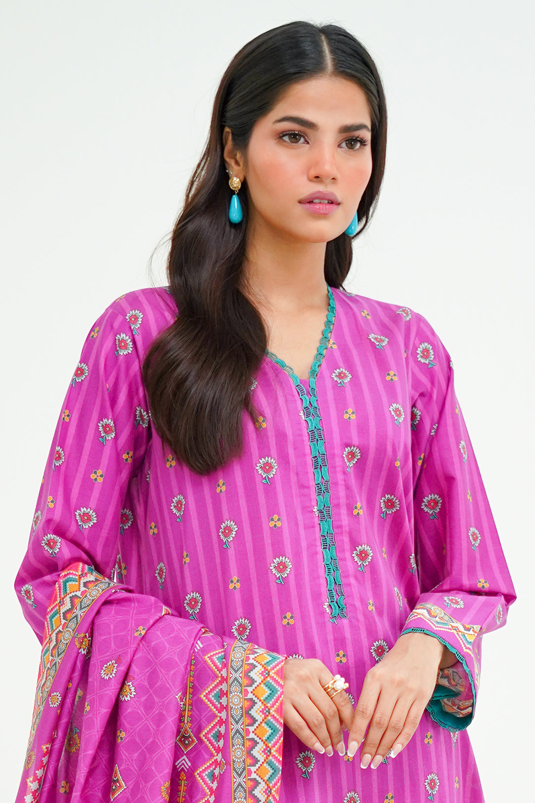 Zellbury | Unstitched 3 Piece Lawn | Shirt Shalwar Dupatta - 1671 - Designer Dress with Intricate embroidery and embellishments. Shop elegent wedding dress at Maria Faisal.