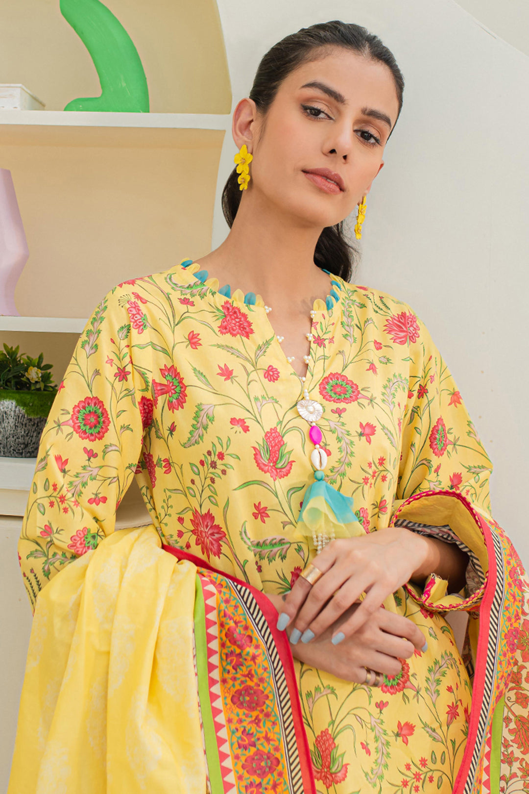 Zellbury | Unstitched 3 Piece Lawn | Shirt Shalwar Dupatta - 1675 - Designer Dress with Intricate embroidery and embellishments. Shop elegent wedding dress at Maria Faisal.