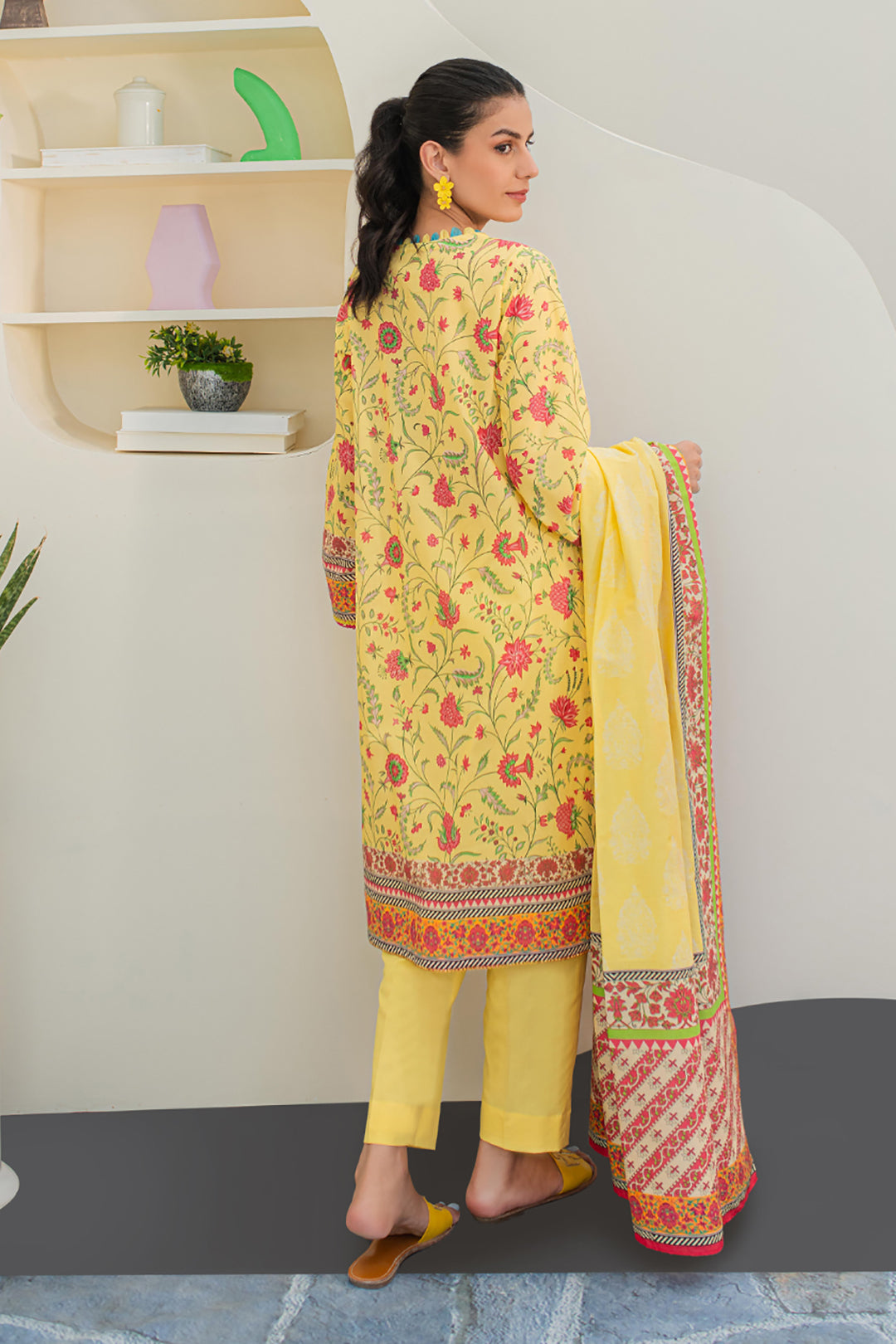 Zellbury | Unstitched 3 Piece Lawn | Shirt Shalwar Dupatta - 1675 - Designer Dress with Intricate embroidery and embellishments. Shop elegent wedding dress at Maria Faisal.