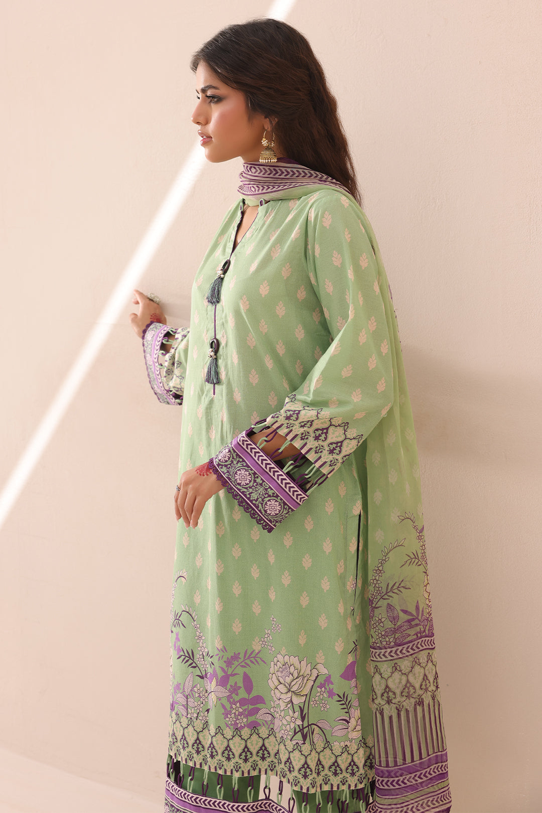 Zellbury | Unstitched 3 Piece Lawn | Shirt Shalwar Dupatta - 1696 - Designer Dress with Intricate embroidery and embellishments. Shop elegent wedding dress at Maria Faisal.