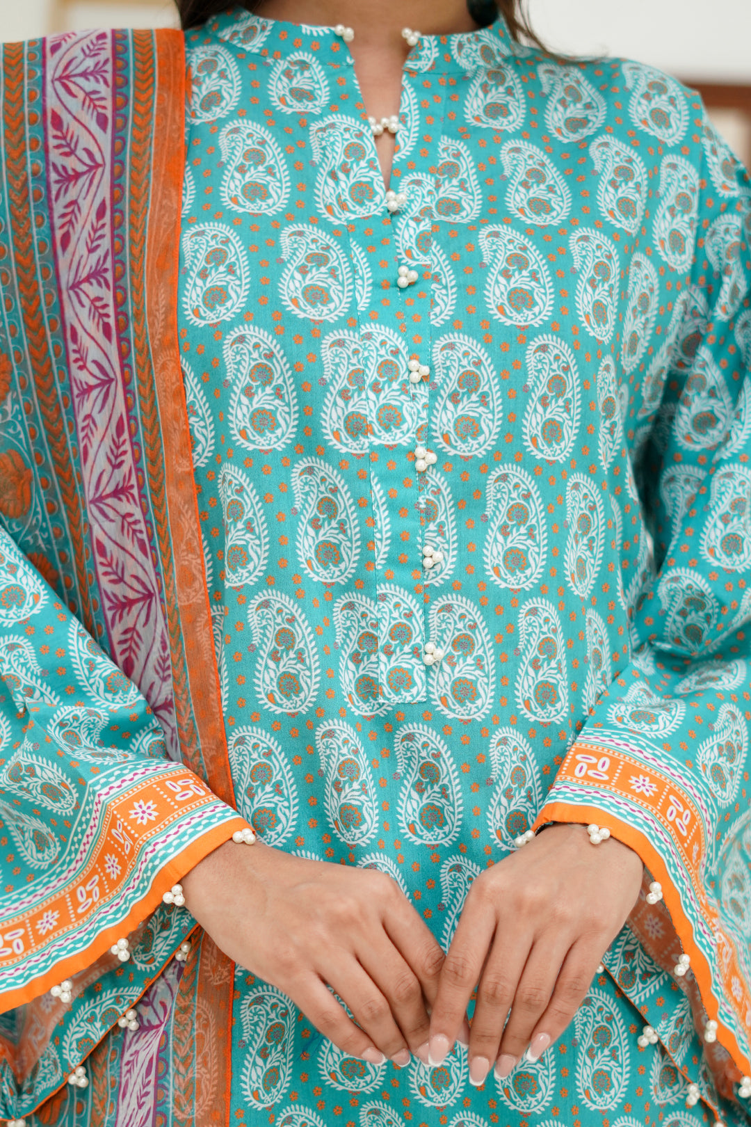 Zellbury | Unstitched 3 Piece Lawn | Shirt Shalwar Dupatta - 1721 - Designer Dress with Intricate embroidery and embellishments. Shop elegent wedding dress at Maria Faisal.