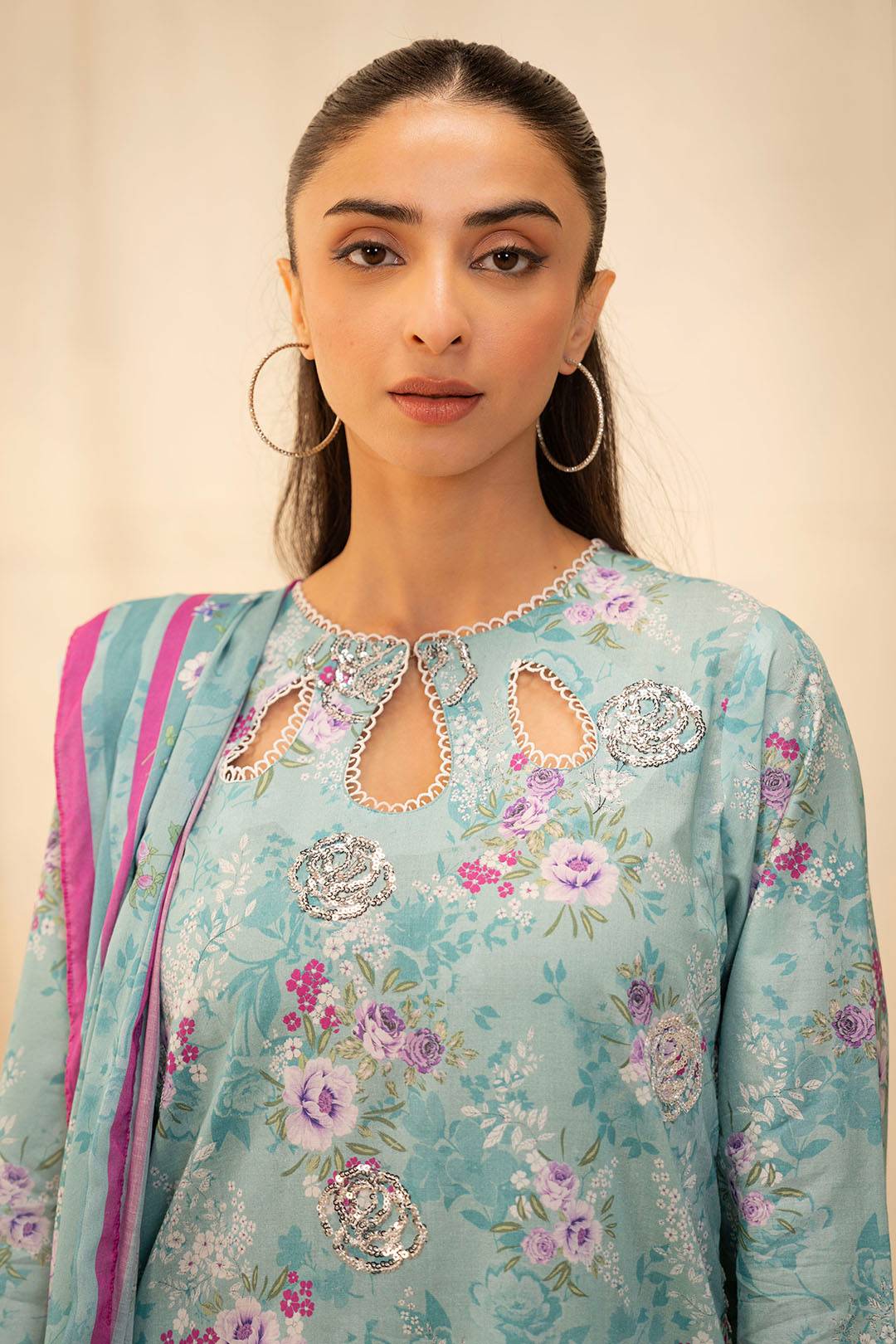 Zellbury | Unstitched 2 Piece Lawn | Embroidered Shirt Dupatta - 0021 by Maria Faisal - Registered Vendor of : Zellbury Women - type : Essential Unstitched - 100% original wedding dresses
