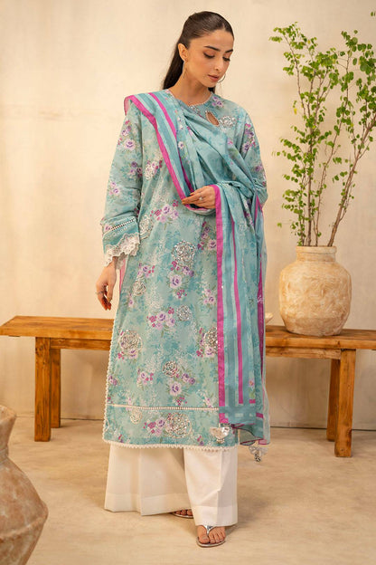 Zellbury | Unstitched 2 Piece Lawn | Embroidered Shirt Dupatta - 0021 by Maria Faisal - Registered Vendor of : Zellbury Women - type : Essential Unstitched - 100% original wedding dresses