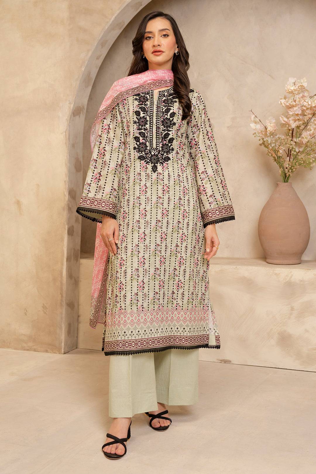 Zellbury | Unstitched 2 Piece Lawn | Embroidered Shirt Dupatta - 0103 by Maria Faisal - Registered Vendor of : Zellbury Women - type : Essential Unstitched - 100% original wedding dresses
