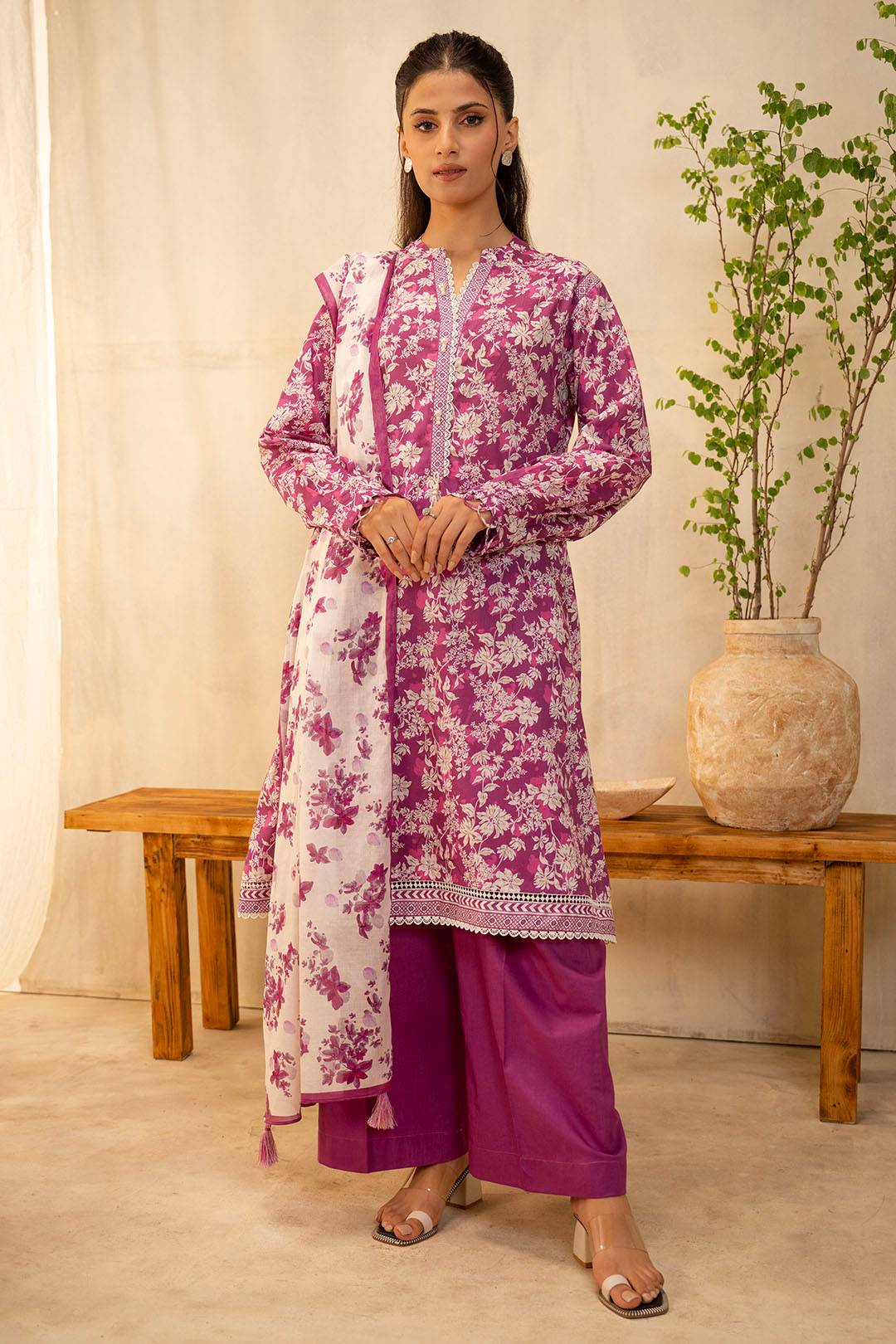 Zellbury | Unstitched 2 Piece Lawn | Shirt Dupatta - 0005 by Maria Faisal - Registered Vendor of : Zellbury Women - type : Essential Unstitched - 100% original wedding dresses