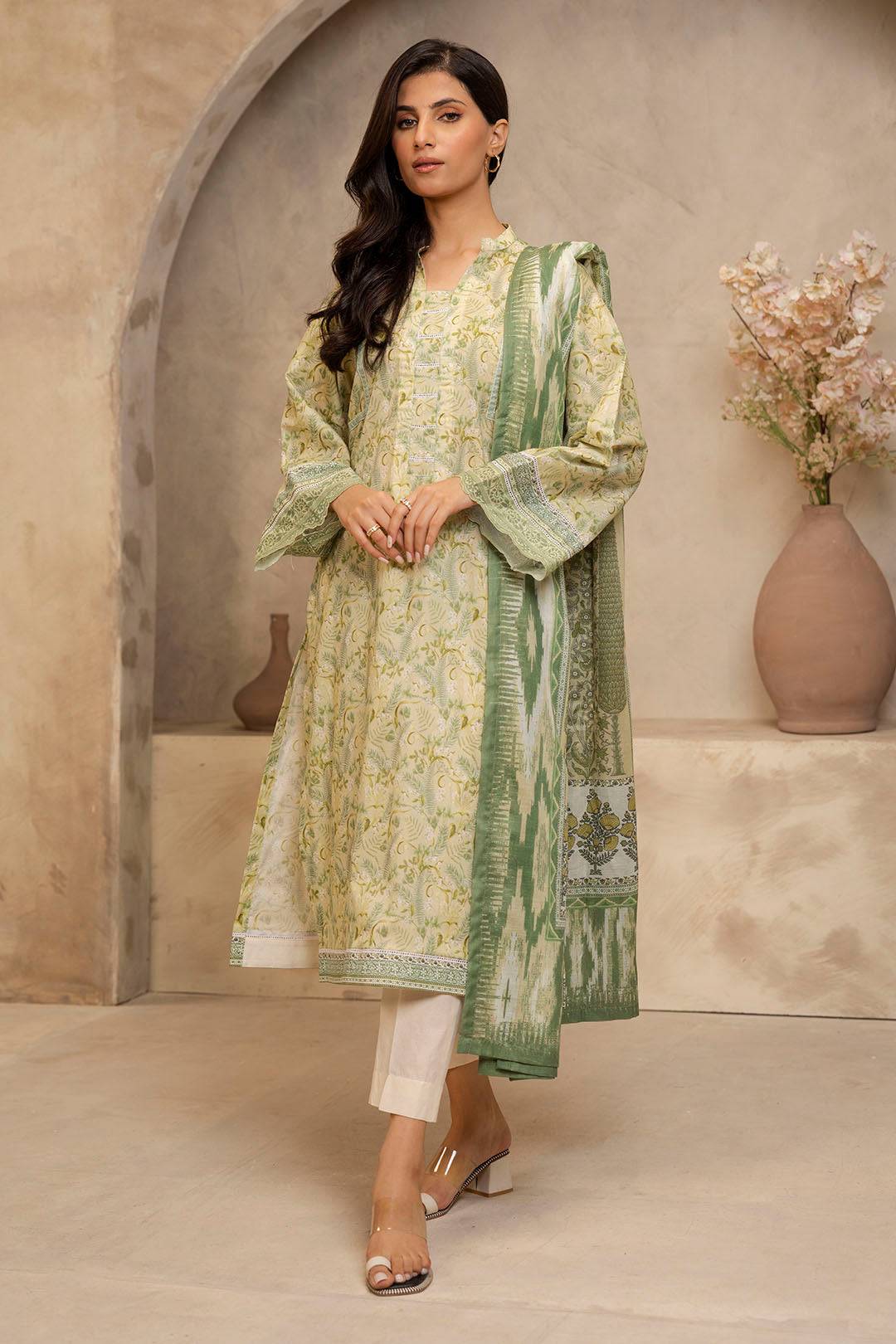 Zellbury | Unstitched 2 Piece Lawn | Shirt Dupatta - 0006 by Maria Faisal - Registered Vendor of : Zellbury Women - type : Essential Unstitched - 100% original wedding dresses