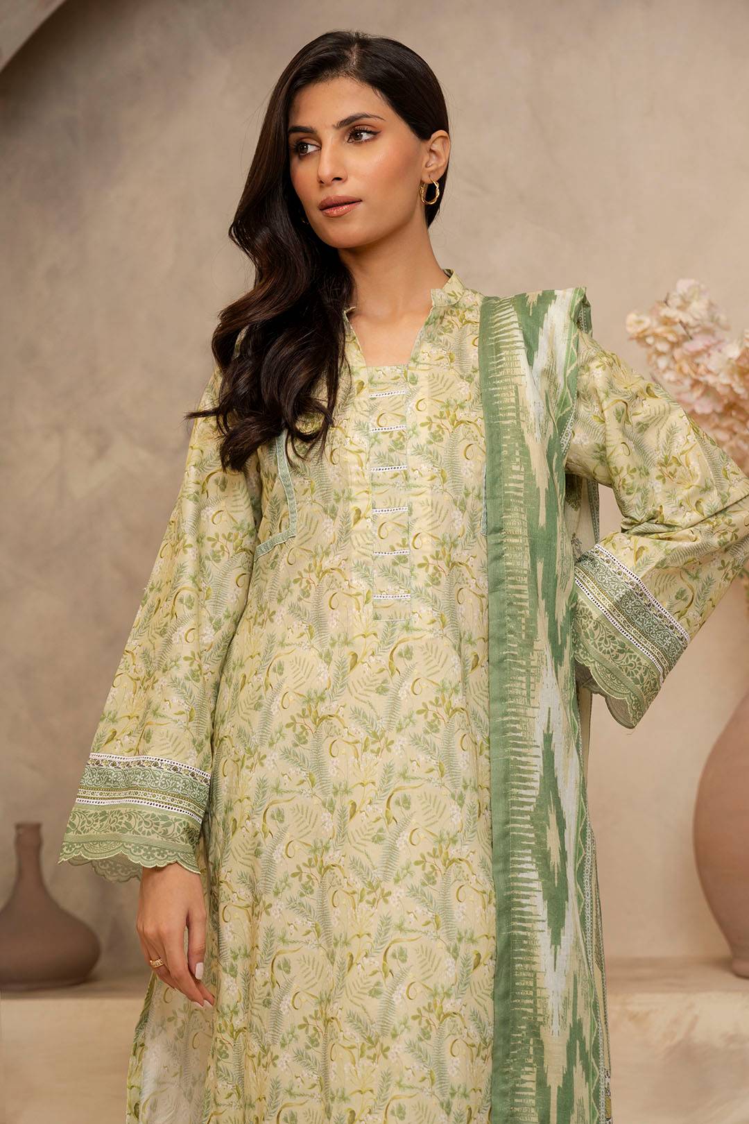 Zellbury | Unstitched 2 Piece Lawn | Shirt Dupatta - 0006 by Maria Faisal - Registered Vendor of : Zellbury Women - type : Essential Unstitched - 100% original wedding dresses