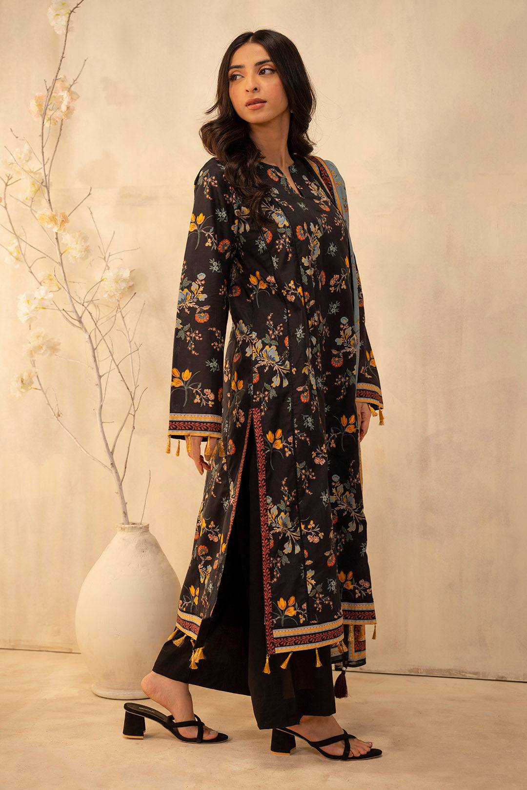 Zellbury | Unstitched 2 Piece Lawn | Shirt Dupatta - 0007 by Maria Faisal - Registered Vendor of : Zellbury Women - type : Essential Unstitched - 100% original wedding dresses