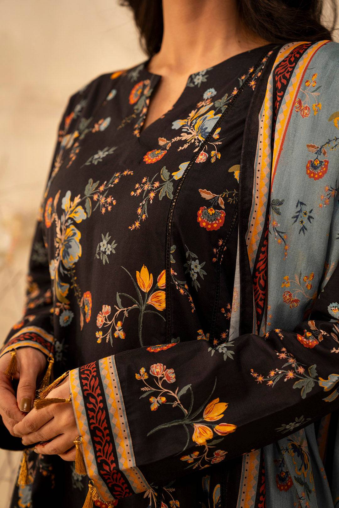 Zellbury | Unstitched 2 Piece Lawn | Shirt Dupatta - 0007 by Maria Faisal - Registered Vendor of : Zellbury Women - type : Essential Unstitched - 100% original wedding dresses