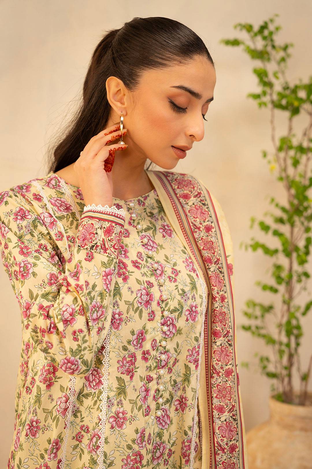Zellbury | Unstitched 2 Piece Lawn | Shirt Dupatta - 0009 by Maria Faisal - Registered Vendor of : Zellbury Women - type : Essential Unstitched - 100% original wedding dresses