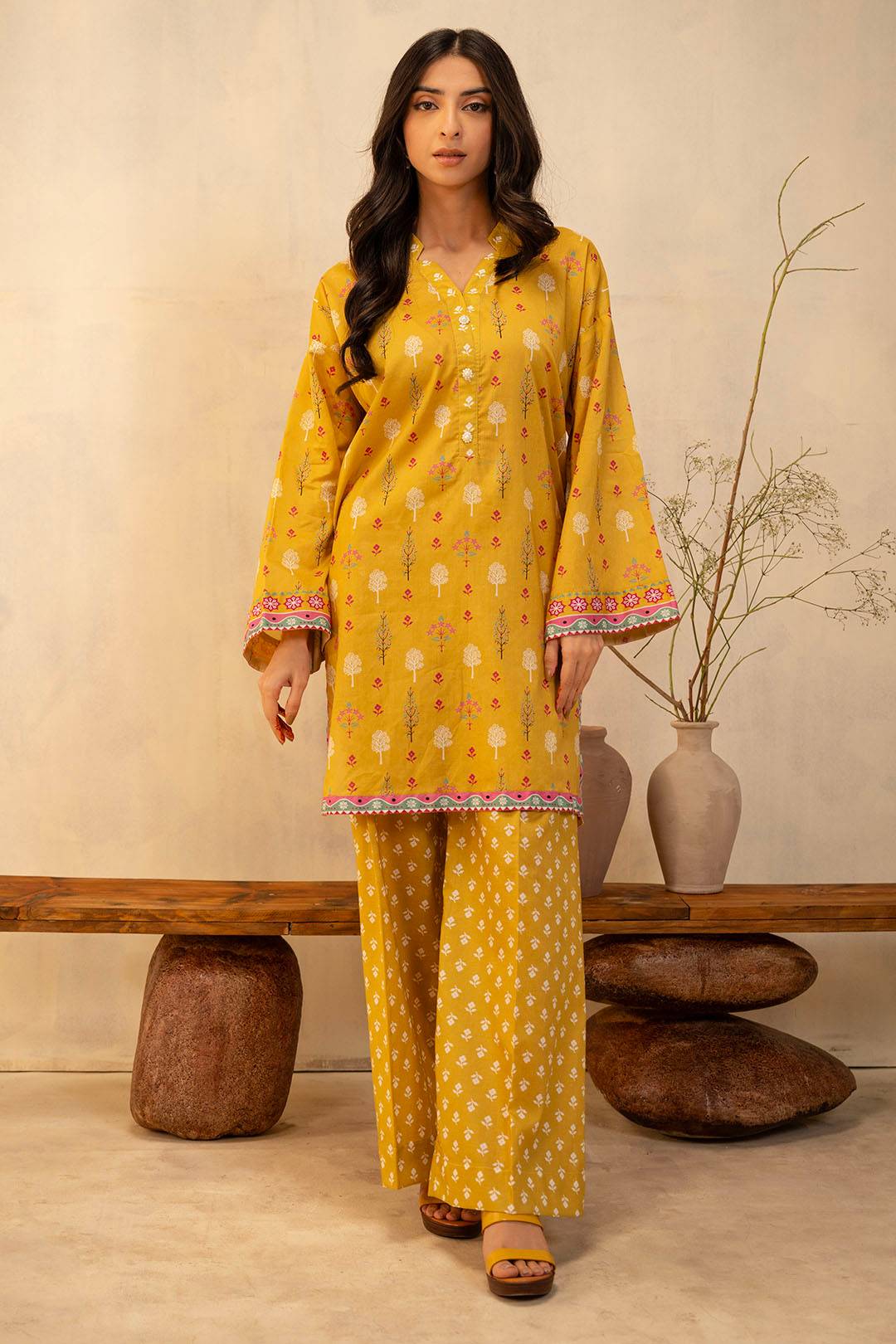Zellbury | Unstitched 2 Piece Lawn | Shirt Shalwar - 0019 by Maria Faisal - Registered Vendor of : Zellbury Women - type : Essential Unstitched - 100% original wedding dresses