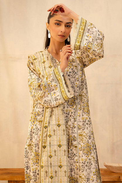 Zellbury | Unstitched 2 Piece Lawn | Shirt Dupatta - 0085 by Maria Faisal - Registered Vendor of : Zellbury Women - type : Essential Unstitched - 100% original wedding dresses