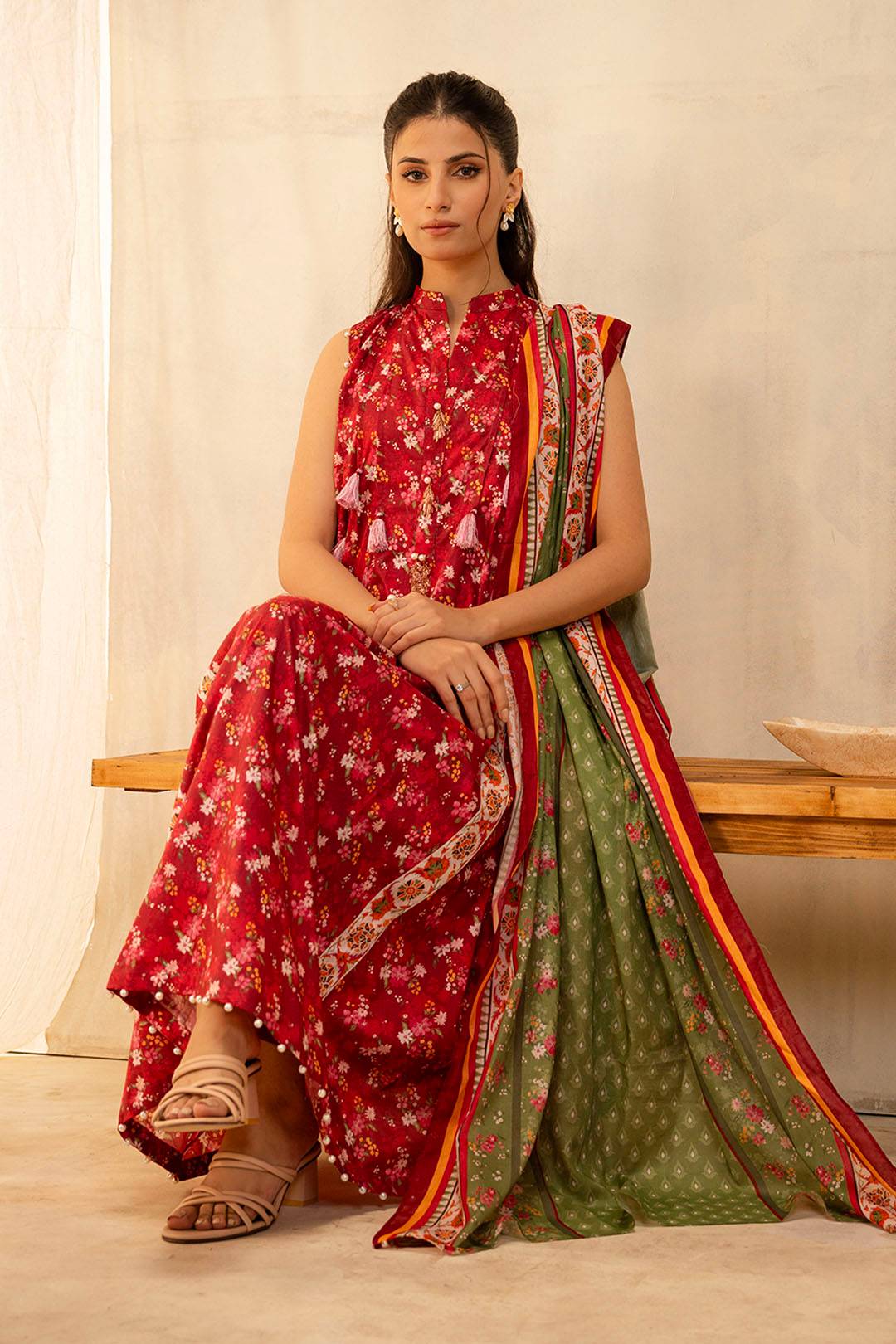 Zellbury | Unstitched 2 Piece Lawn | Shirt Dupatta - 0087 by Maria Faisal - Registered Vendor of : Zellbury Women - type : Essential Unstitched - 100% original wedding dresses