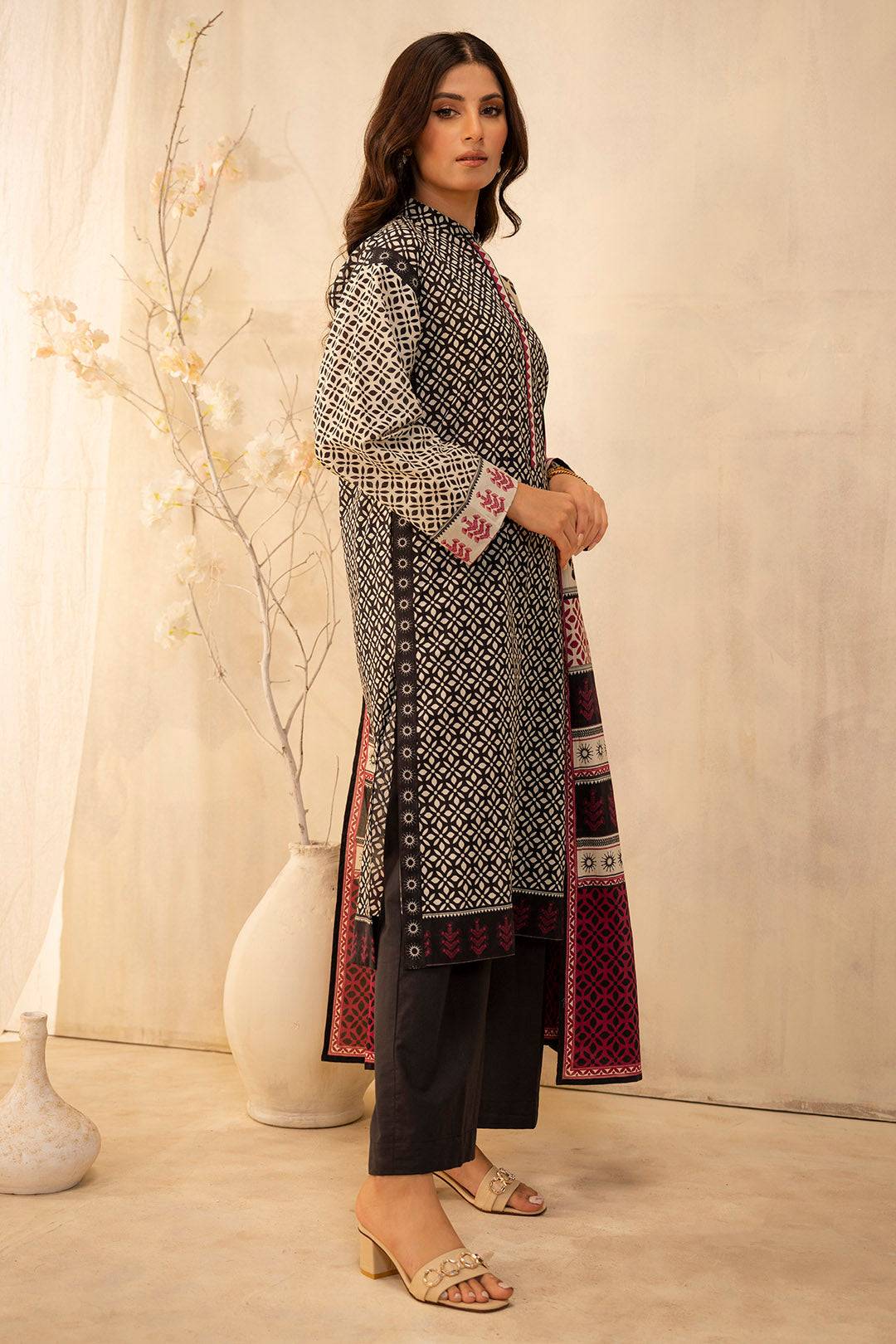 Zellbury | Unstitched 2 Piece Lawn | Shirt Dupatta - 0090 by Maria Faisal - Registered Vendor of : Zellbury Women - type : Essential Unstitched - 100% original wedding dresses