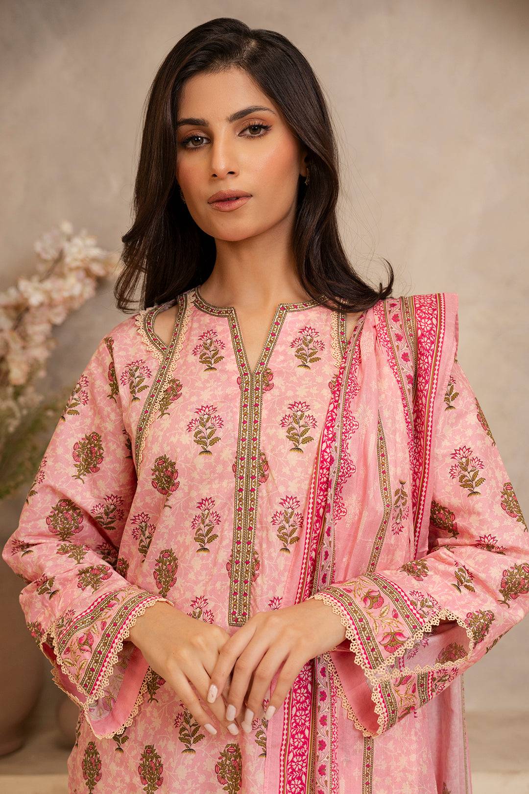 Zellbury | Unstitched 2 Piece Lawn | Shirt Dupatta - 0157 by Maria Faisal - Registered Vendor of : Zellbury Women - type : Essential Unstitched - 100% original wedding dresses