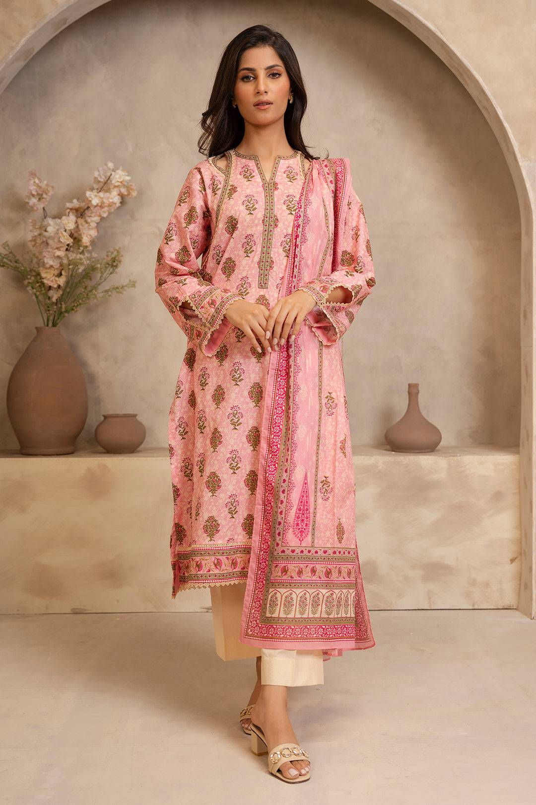 Zellbury | Unstitched 2 Piece Lawn | Shirt Dupatta - 0157 by Maria Faisal - Registered Vendor of : Zellbury Women - type : Essential Unstitched - 100% original wedding dresses