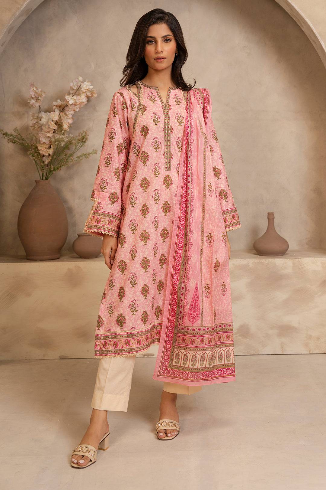 Zellbury | Unstitched 2 Piece Lawn | Shirt Dupatta - 0157 by Maria Faisal - Registered Vendor of : Zellbury Women - type : Essential Unstitched - 100% original wedding dresses