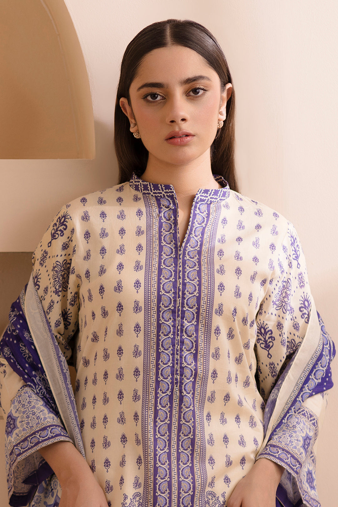 Zellbury | Unstitched 2 Piece Lawn | Shirt Dupatta - 0158 by Maria Faisal - Registered Vendor of : Zellbury Women - type : Essential Unstitched - 100% original wedding dresses