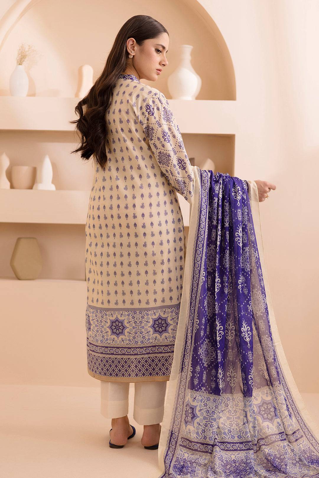 Zellbury | Unstitched 2 Piece Lawn | Shirt Dupatta - 0158 by Maria Faisal - Registered Vendor of : Zellbury Women - type : Essential Unstitched - 100% original wedding dresses
