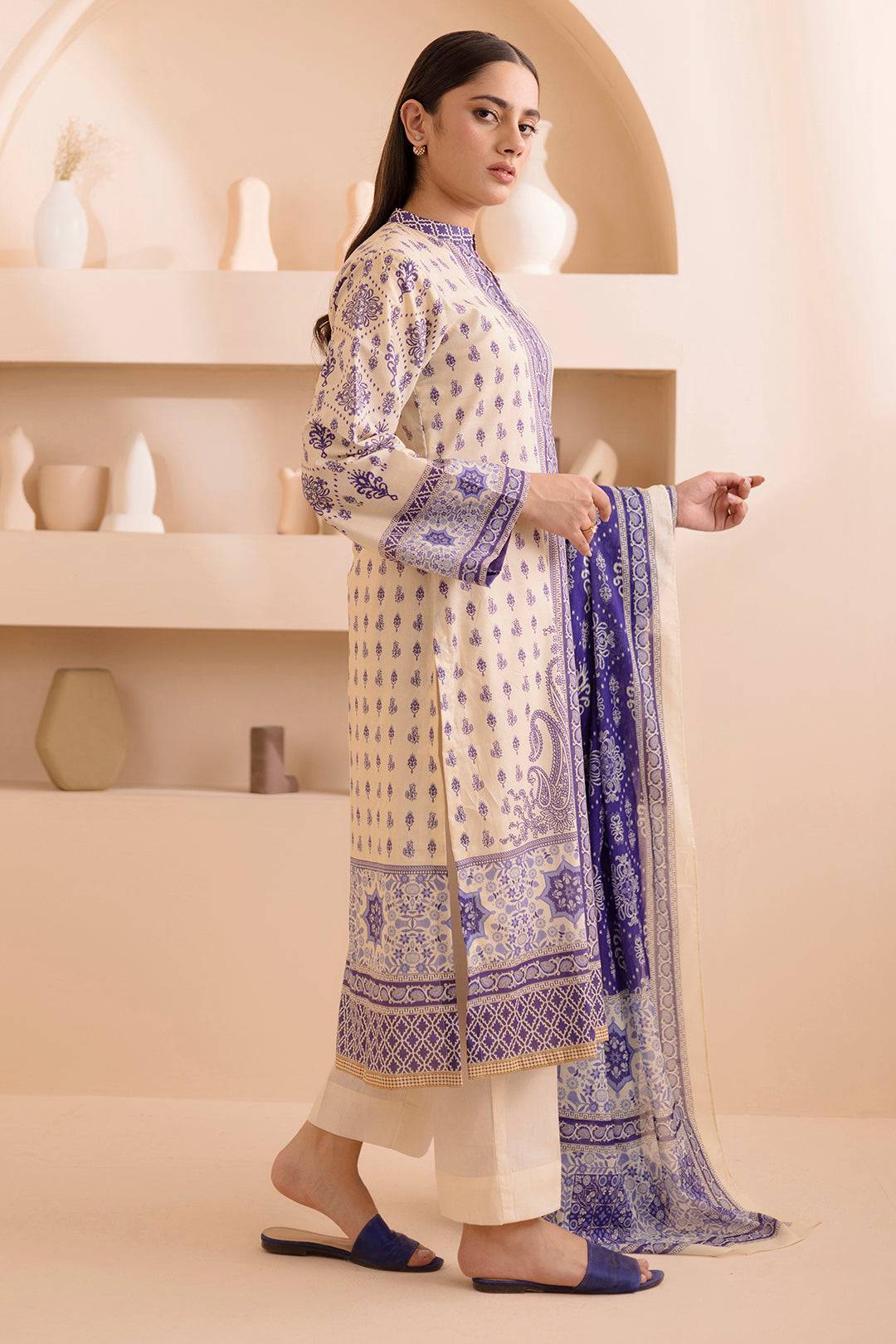 Zellbury | Unstitched 2 Piece Lawn | Shirt Dupatta - 0158 by Maria Faisal - Registered Vendor of : Zellbury Women - type : Essential Unstitched - 100% original wedding dresses