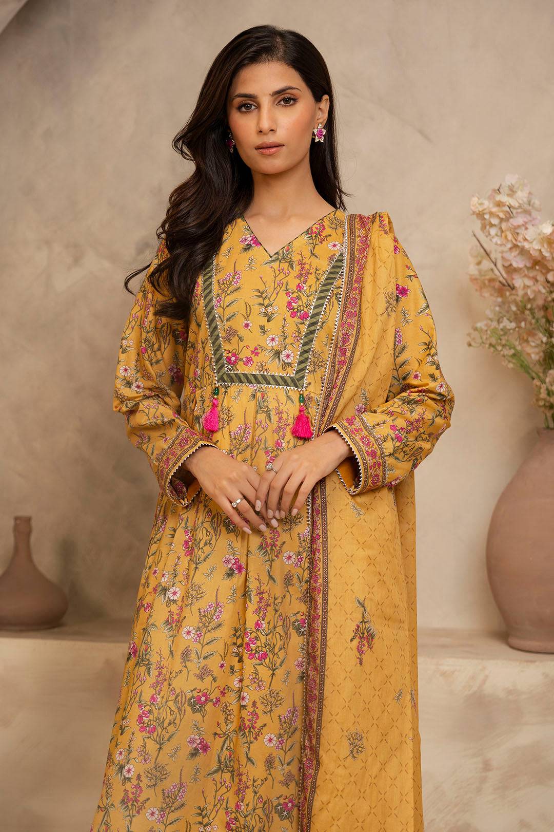 Zellbury | Unstitched 2 Piece Lawn | Shirt Dupatta - 0159 by Maria Faisal - Registered Vendor of : Zellbury Women - type : Essential Unstitched - 100% original wedding dresses