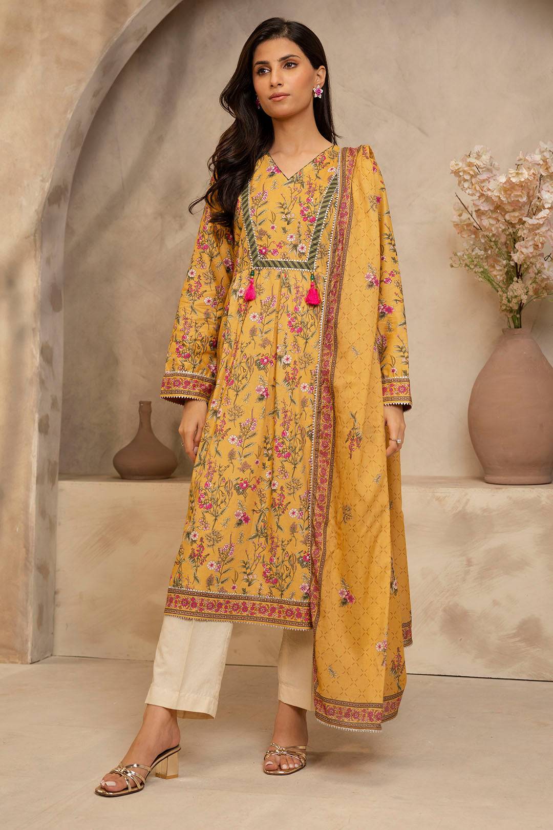Zellbury | Unstitched 2 Piece Lawn | Shirt Dupatta - 0159 by Maria Faisal - Registered Vendor of : Zellbury Women - type : Essential Unstitched - 100% original wedding dresses