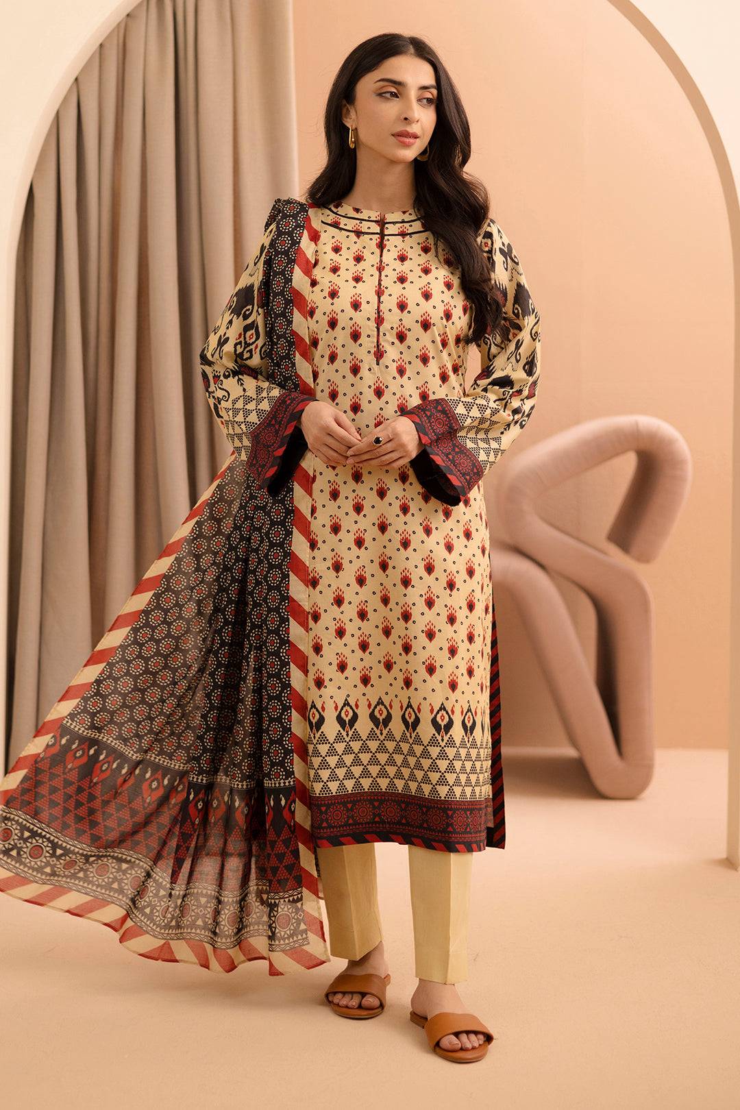 Zellbury | Unstitched 2 Piece Lawn | Shirt Dupatta - 0160 by Maria Faisal - Registered Vendor of : Zellbury Women - type : Essential Unstitched - 100% original wedding dresses