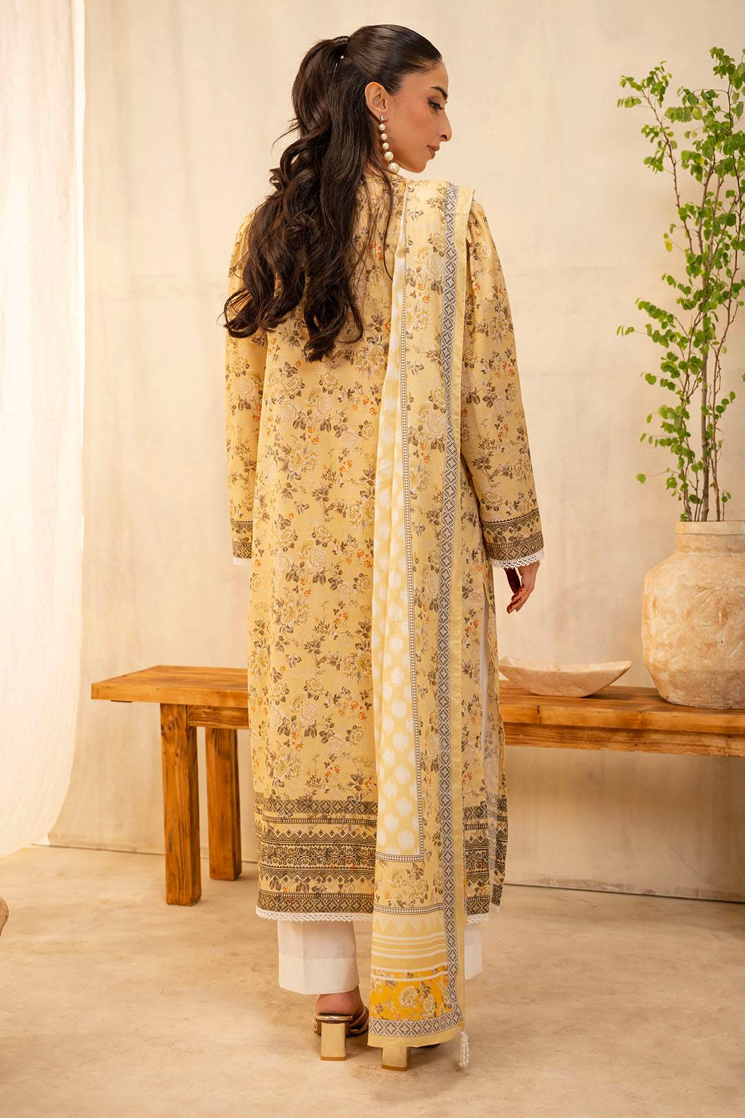 Zellbury | Unstitched 2 Piece Lawn | Shirt Dupatta - 0225 by Maria Faisal - Registered Vendor of : Zellbury Women - type : Essential Unstitched - 100% original wedding dresses