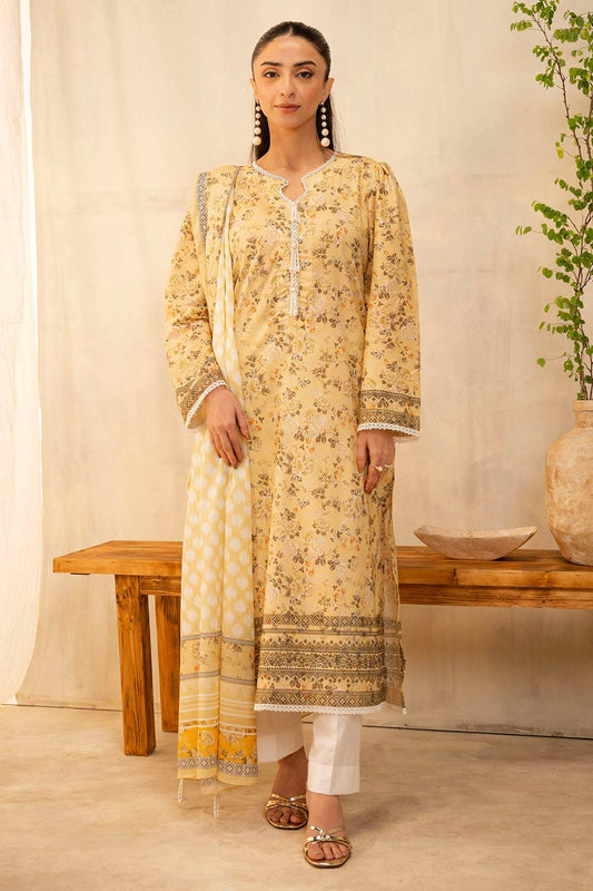 Zellbury | Unstitched 2 Piece Lawn | Shirt Dupatta - 0225 by Maria Faisal - Registered Vendor of : Zellbury Women - type : Essential Unstitched - 100% original wedding dresses