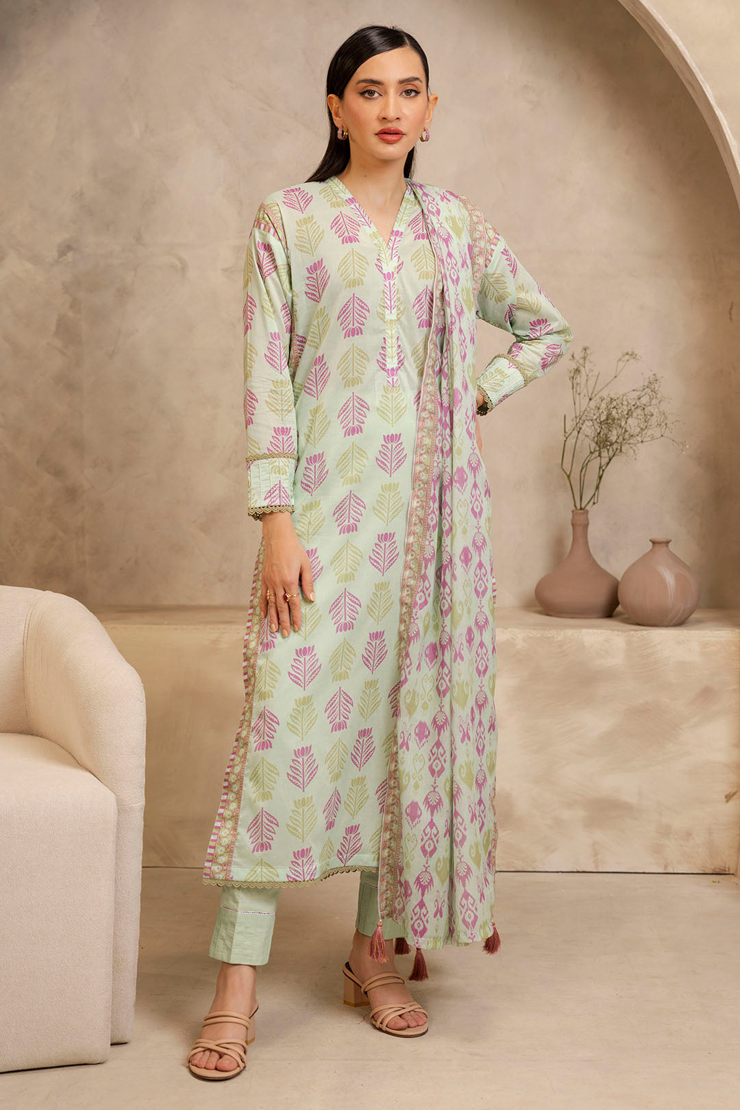 Zellbury | Unstitched 3 Piece Lawn | Shirt Shalwar Dupatta - 0028 - Designer Dress with Intricate embroidery and embellishments. Shop elegent wedding dress at Maria Faisal.