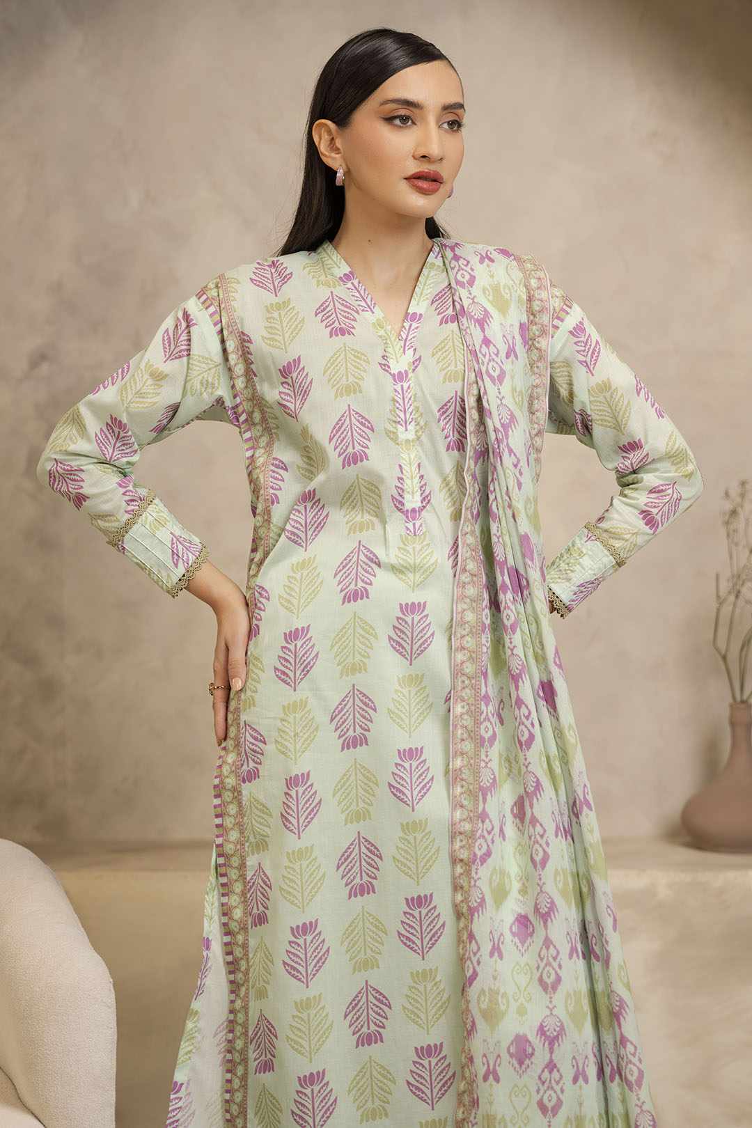 Zellbury | Unstitched 3 Piece Lawn | Shirt Shalwar Dupatta - 0028 - Designer Dress with Intricate embroidery and embellishments. Shop elegent wedding dress at Maria Faisal.