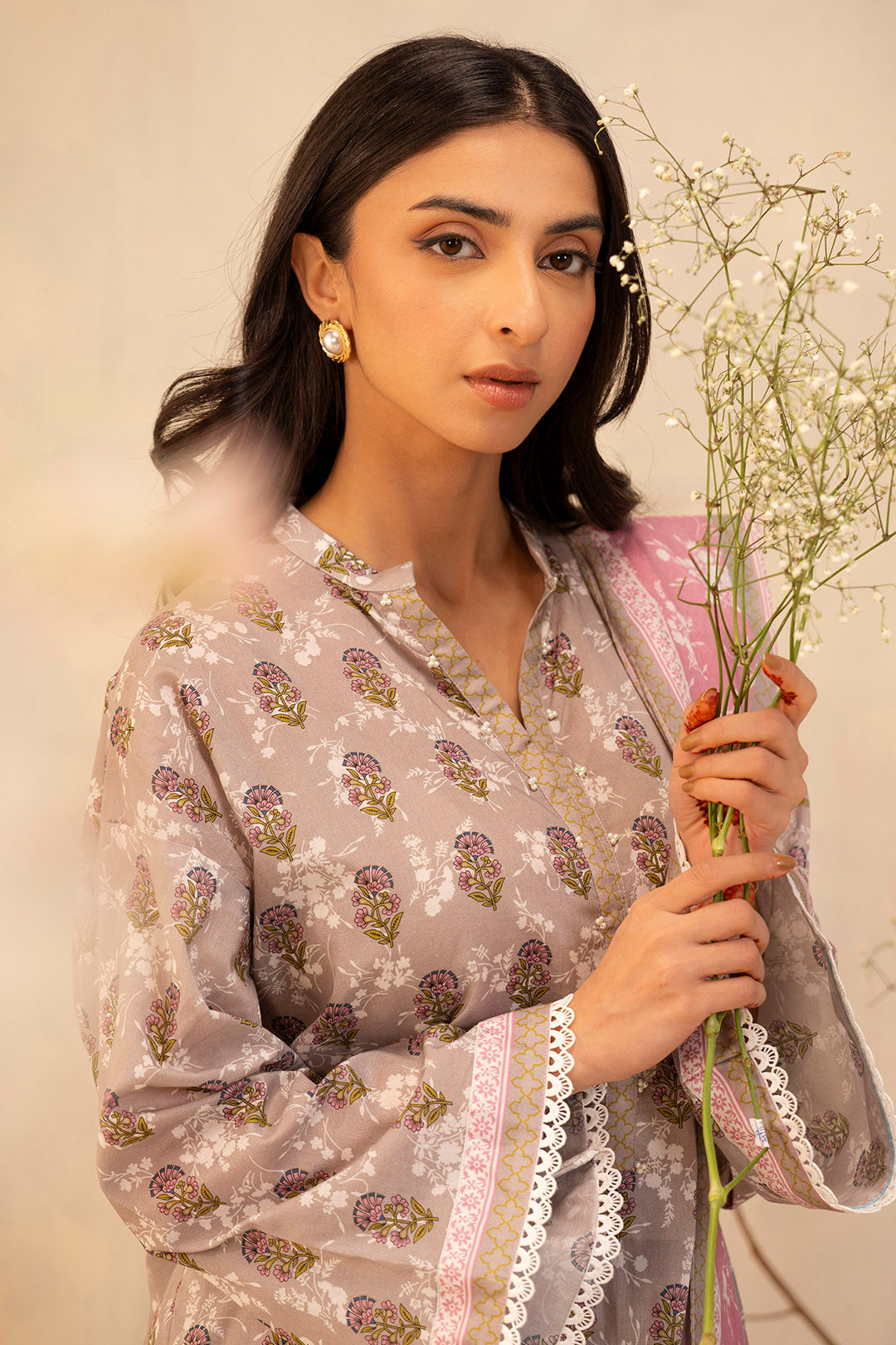 Zellbury | Unstitched 3 Piece Lawn | Shirt Shalwar Dupatta - 0029 - Designer Dress with Intricate embroidery and embellishments. Shop elegent wedding dress at Maria Faisal.