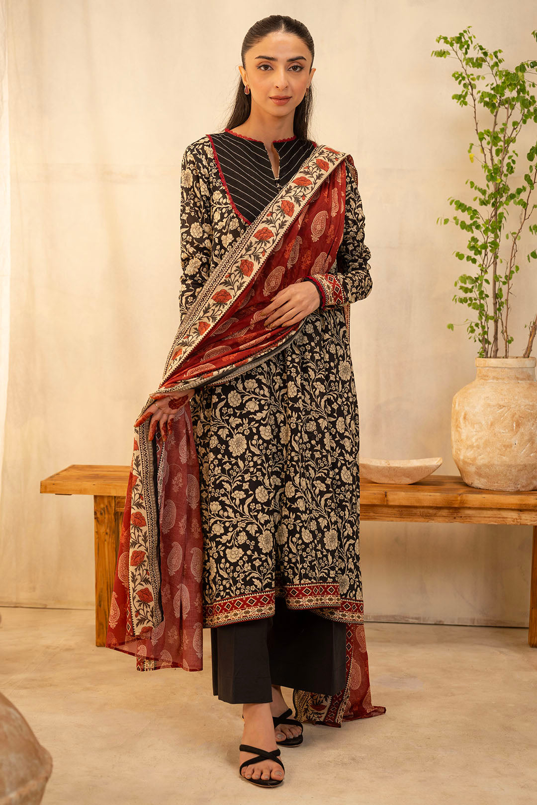 Zellbury | Unstitched 3 Piece Lawn | Shirt Shalwar Dupatta - 0030 - Designer Dress with Intricate embroidery and embellishments. Shop elegent wedding dress at Maria Faisal.