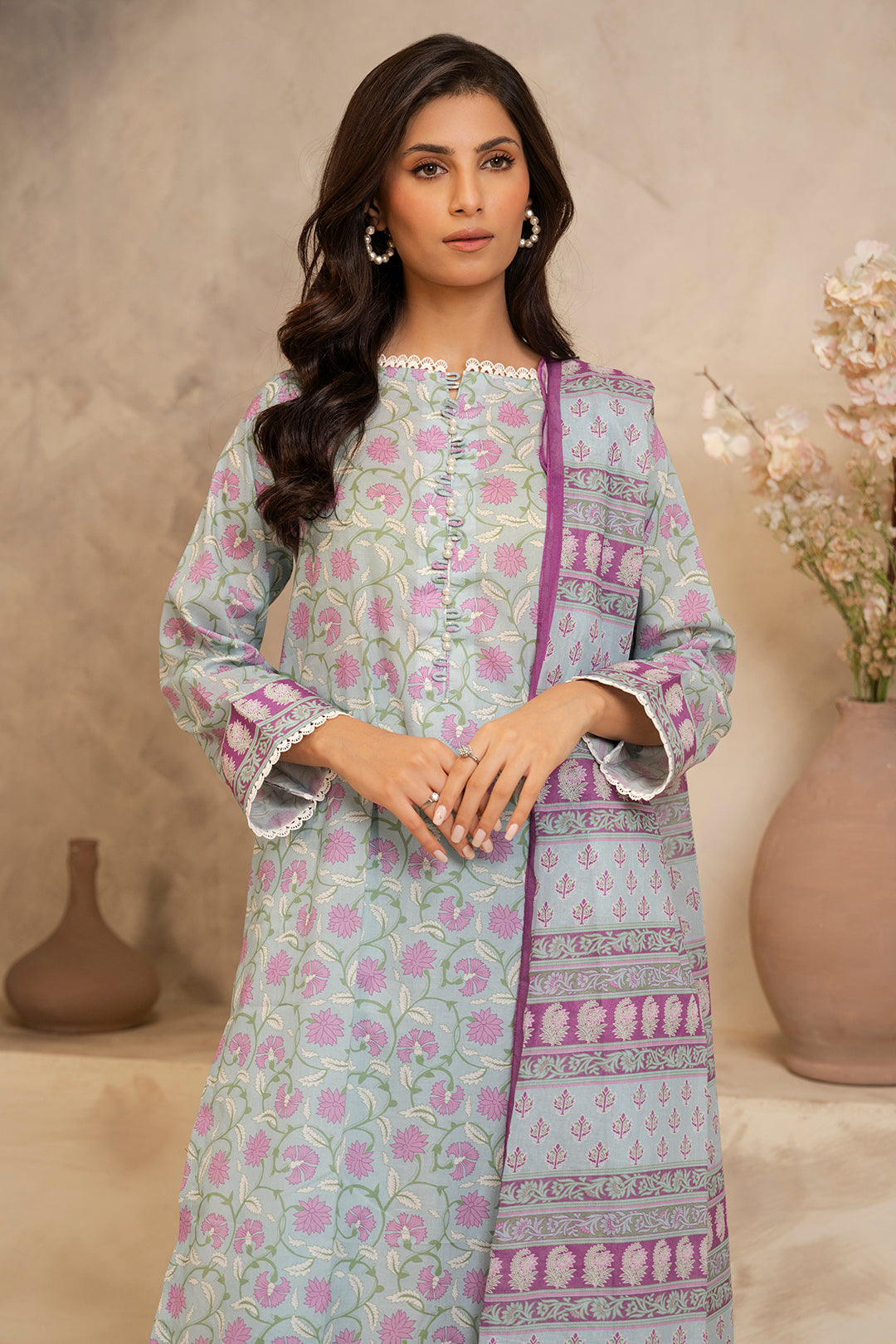Zellbury | Unstitched 3 Piece Lawn | Shirt Shalwar Dupatta - 0031 - Designer Dress with Intricate embroidery and embellishments. Shop elegent wedding dress at Maria Faisal.