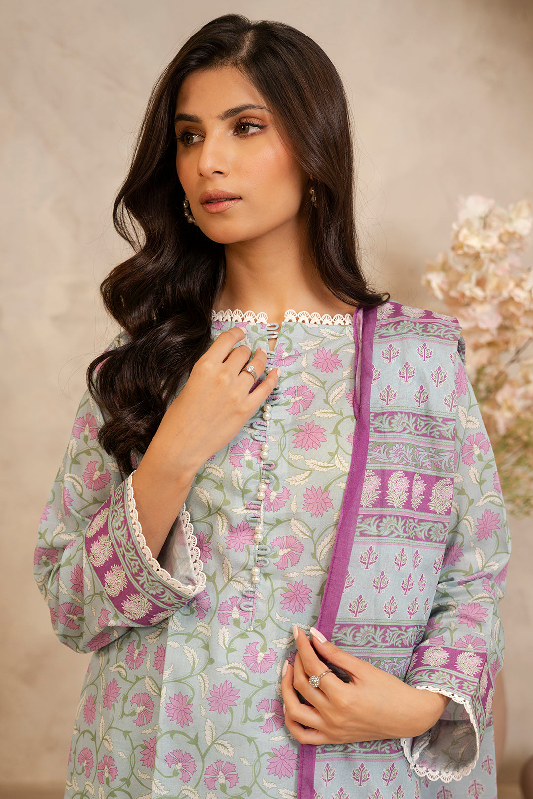 Zellbury | Unstitched 3 Piece Lawn | Shirt Shalwar Dupatta - 0031 - Designer Dress with Intricate embroidery and embellishments. Shop elegent wedding dress at Maria Faisal.