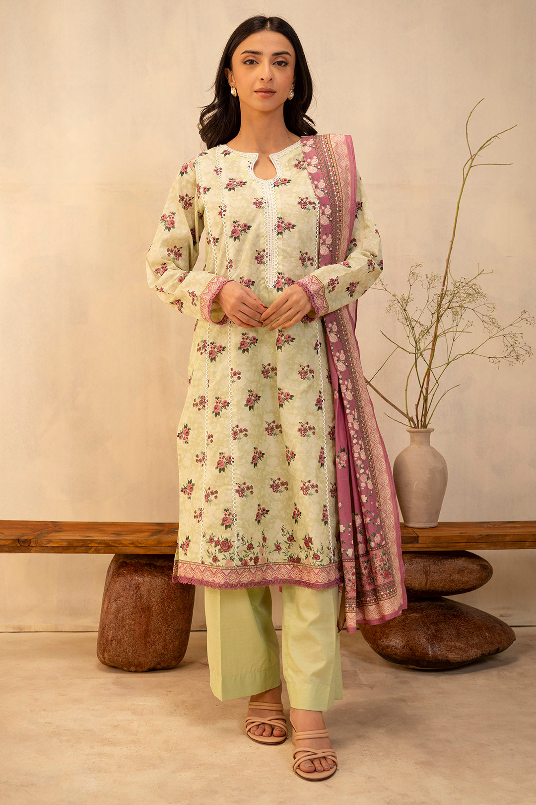 Zellbury | Unstitched 3 Piece Lawn | Shirt Shalwar Dupatta - 0039 - Designer Dress with Intricate embroidery and embellishments. Shop elegent wedding dress at Maria Faisal.