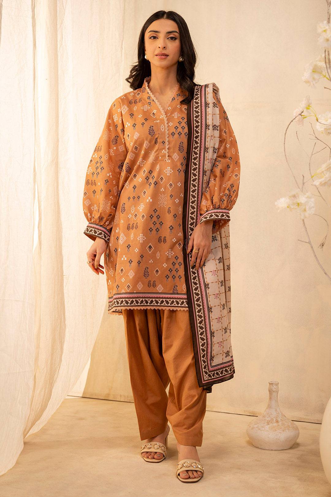 Zellbury | Unstitched 3 Piece Lawn | Shirt Shalwar Dupatta - 0047 by Maria Faisal - Registered Vendor of : Zellbury Women - type : Essential Unstitched - 100% original wedding dresses