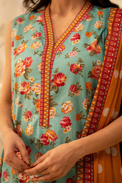 Zellbury | Unstitched 3 Piece Lawn | Shirt Shalwar Dupatta - 0052 by Maria Faisal - Registered Vendor of : Zellbury Women - type : Essential Unstitched - 100% original wedding dresses