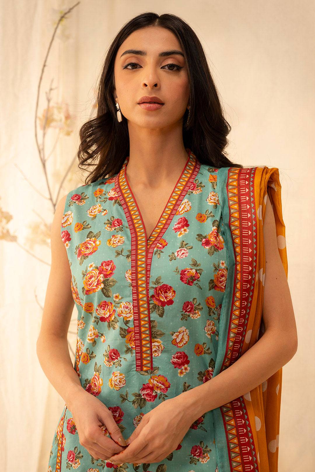 Zellbury | Unstitched 3 Piece Lawn | Shirt Shalwar Dupatta - 0052 by Maria Faisal - Registered Vendor of : Zellbury Women - type : Essential Unstitched - 100% original wedding dresses