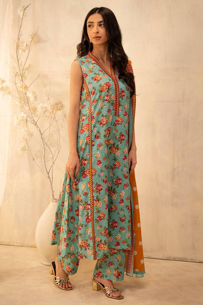 Zellbury | Unstitched 3 Piece Lawn | Shirt Shalwar Dupatta - 0052 by Maria Faisal - Registered Vendor of : Zellbury Women - type : Essential Unstitched - 100% original wedding dresses